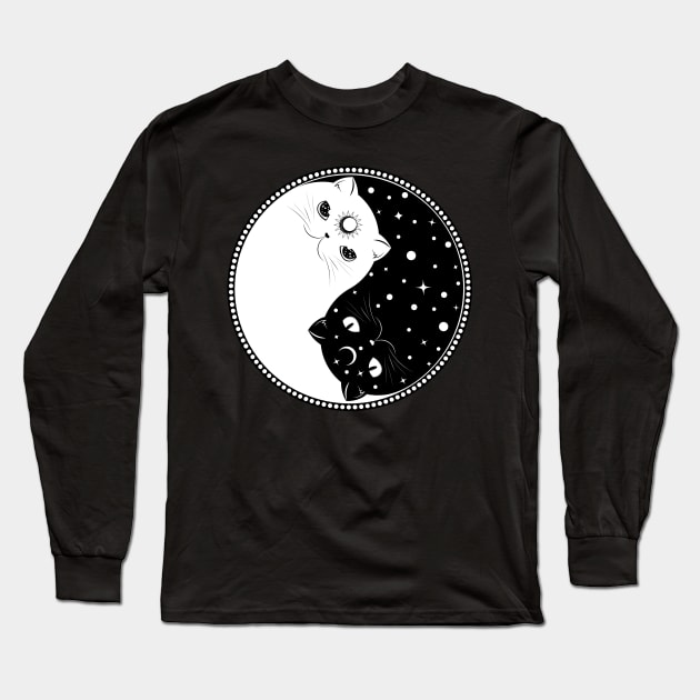 Yin Yang cats Long Sleeve T-Shirt by AnnArtshock